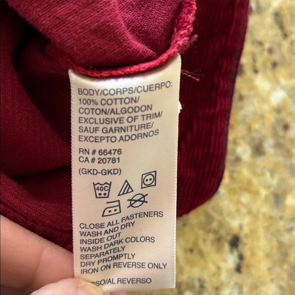 corduroy red jacket Tommy Hilfiger women's‎ size medium y2k - Picture 10 of 10